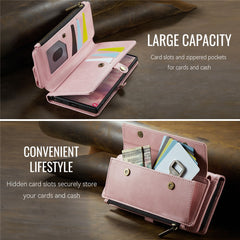For Samsung Galaxy S22 Ultra 5G Case CASEME C39 RFID Blocking Zipper Wallet Stand Leather Cover with Strap