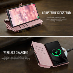 For Samsung Galaxy S22 Ultra 5G Case CASEME C39 RFID Blocking Zipper Wallet Stand Leather Cover with Strap