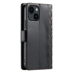 For iPhone 14  /  13 Leather Case Rhombus Texture Wallet Stand Phone Cover with Wrist Strap - TechGearPal