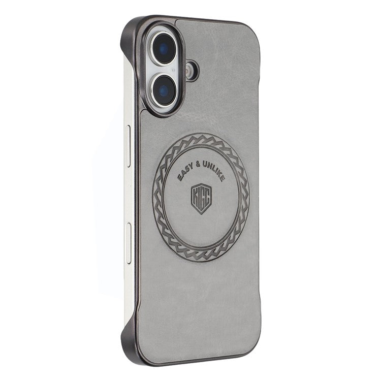 KIGC For iPhone 16 Magnetic Case Electroplating PC + PU Phone Back Cover - TechGearPal