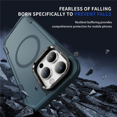 For iPhone 14 Pro Case Compatible with MagSafe Lens Frame Kickstand TPU + PC Shockproof Phone Cover - TechGearPal