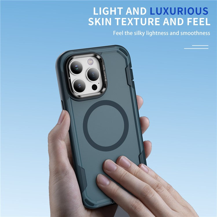 For iPhone 14 Pro Case Compatible with MagSafe Lens Frame Kickstand TPU + PC Shockproof Phone Cover - TechGearPal