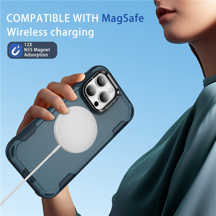 For iPhone 14 Pro Case Compatible with MagSafe Lens Frame Kickstand TPU + PC Shockproof Phone Cover - TechGearPal