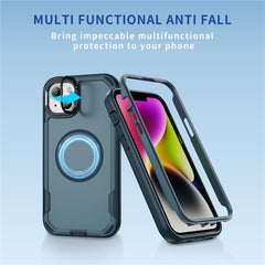 For iPhone 14 / 13 Case Compatible with MagSafe Lens Frame Kickstand TPU + PC Shockproof Phone Cover - TechGearPal