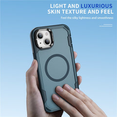 For iPhone 14 / 13 Case Compatible with MagSafe Lens Frame Kickstand TPU + PC Shockproof Phone Cover - TechGearPal