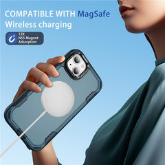 For iPhone 14 / 13 Case Compatible with MagSafe Lens Frame Kickstand TPU + PC Shockproof Phone Cover - TechGearPal