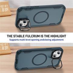 For iPhone 14 / 13 Case Compatible with MagSafe Lens Frame Kickstand TPU + PC Shockproof Phone Cover - TechGearPal
