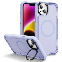 For iPhone 14 / 13 Case Compatible with MagSafe Lens Frame Kickstand TPU + PC Shockproof Phone Cover - TechGearPal