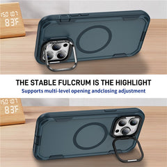 For iPhone 13 Pro Max Case Compatible with MagSafe Lens Frame Kickstand TPU + PC Shockproof Phone Cover - TechGearPal