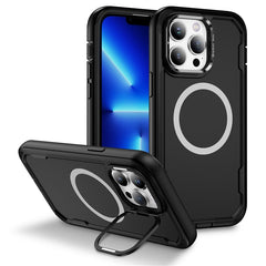 For iPhone 13 Pro Max Case Compatible with MagSafe Lens Frame Kickstand TPU + PC Shockproof Phone Cover - TechGearPal
