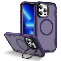 For iPhone 13 Pro Max Case Compatible with MagSafe Lens Frame Kickstand TPU + PC Shockproof Phone Cover - TechGearPal