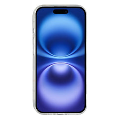 For iPhone 16 Magnetic Case IMD Flower Pattern TPU + PC Clear Back Phone Cover - TechGearPal