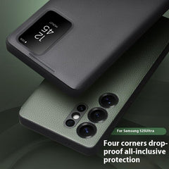 QIALINO Für Samsung Galaxy S25 Ultra Fall View Window Echtes Kuh Leder Flip Telefon Abdeckung 