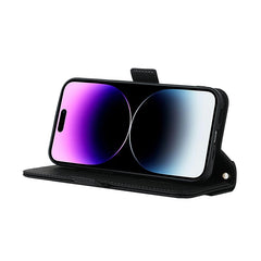 For iPhone 15 Pro Max Stand Case Cross Texture PU Leather Wallet Phone Cover with Shoulder Strap / Makeup Mirror - TechGearPal