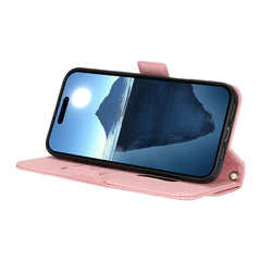 For iPhone 16 Stand Case Cross Texture PU Leather Wallet Phone Cover with Shoulder Strap / Makeup Mirror
