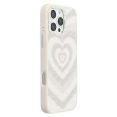 JAUCASE For iPhone 16 Pro Max Magnetic Case Heart Pattern PU + TPU + PC Phone Back Cover