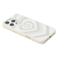 JAUCASE For iPhone 16 Pro Max Magnetic Case Heart Pattern PU + TPU + PC Phone Back Cover