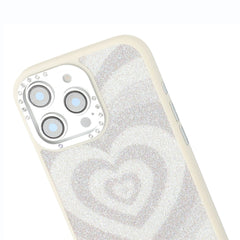 JAUCASE For iPhone 16 Pro Max Magnetic Case Heart Pattern PU + TPU + PC Phone Back Cover
