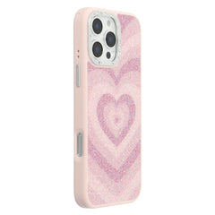 JAUCASE For iPhone 16 Pro Max Magnetic Case Heart Pattern PU + TPU + PC Phone Back Cover