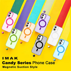 IMAK For iPhone 16 Plus Case Compatible with MagSafe Candy Color Anti Drop TPU + PET Back Cover