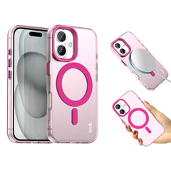 IMAK For iPhone 16 Plus Case Compatible with MagSafe Candy Color Anti Drop TPU + PET Back Cover