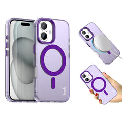 IMAK For iPhone 16 Plus Case Compatible with MagSafe Candy Color Anti Drop TPU + PET Back Cover
