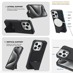 For iPhone 14 Pro Max Case Compatible with MagSafe Kickstand TPU + PU Leather Phone Cover - TechGearPal