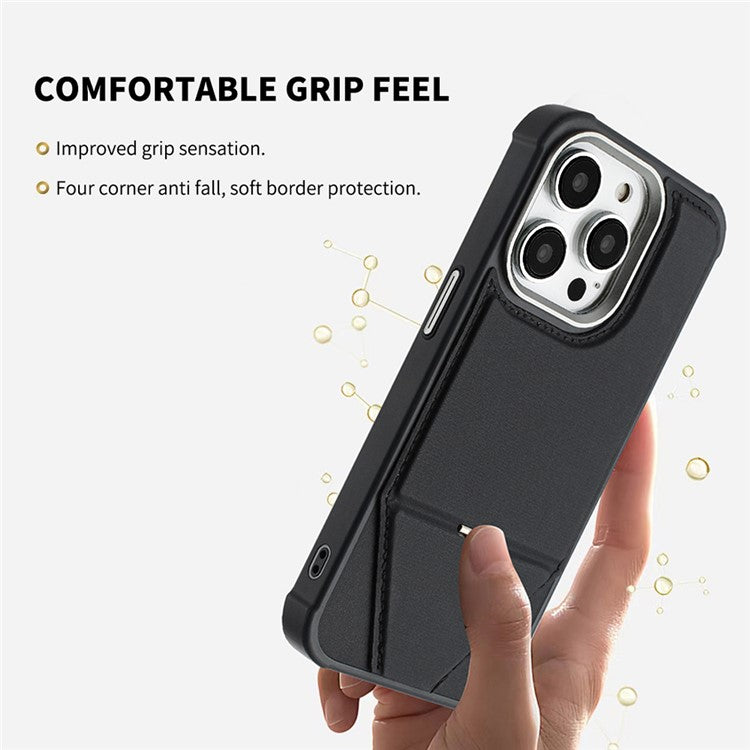 For iPhone 14 Pro Max Case Compatible with MagSafe Kickstand TPU + PU Leather Phone Cover - TechGearPal