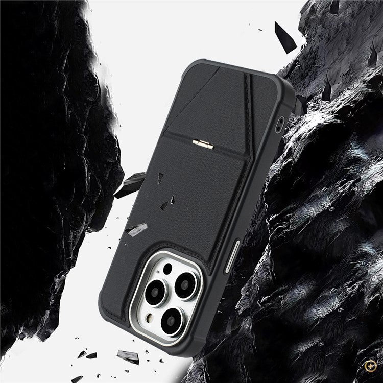 For iPhone 14 Pro Case Compatible with MagSafe Kickstand TPU + PU Leather Phone Cover - TechGearPal