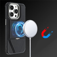 For iPhone 14 Pro Case Compatible with MagSafe Kickstand TPU + PU Leather Phone Cover - TechGearPal