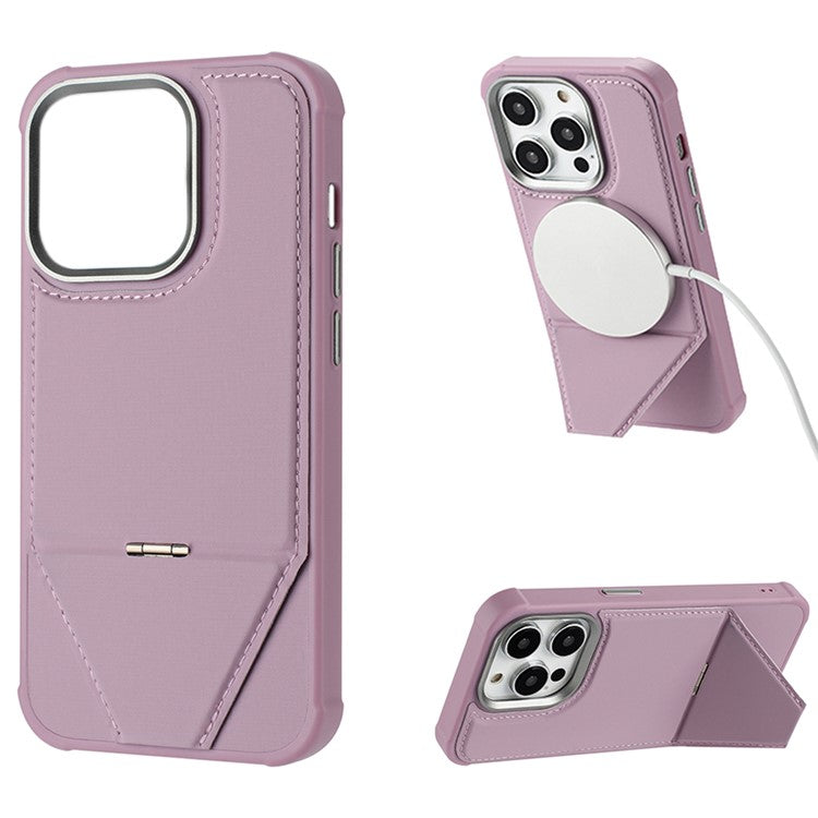 For iPhone 14 Pro Case Compatible with MagSafe Kickstand TPU + PU Leather Phone Cover - TechGearPal