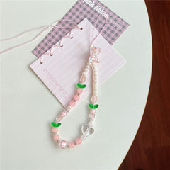 For iPhone 16 Pro Max Silicone Case Cute 3D Tulip Design Shockproof Phone Back Cover with Lanyard