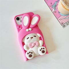 For iPhone 15 Silicone Case Cute Dopamine Dog Design Shockproof Phone Back Cover - TechGearPal