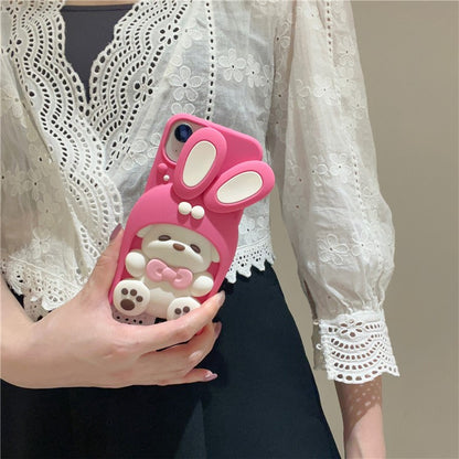 For iPhone 15 Silicone Case Cute Dopamine Dog Design Shockproof Phone Back Cover - TechGearPal