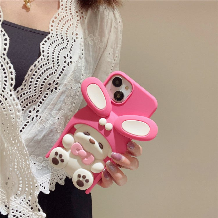 For iPhone 15 Silicone Case Cute Dopamine Dog Design Shockproof Phone Back Cover - TechGearPal