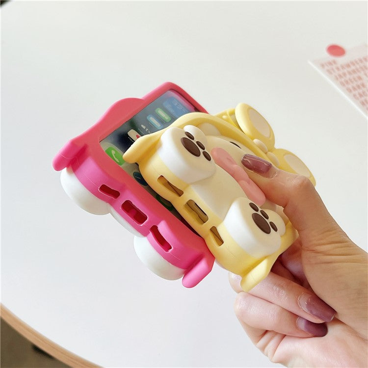 For iPhone 15 Silicone Case Cute Dopamine Dog Design Shockproof Phone Back Cover - TechGearPal