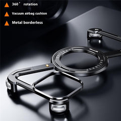 For iPhone 14 Pro Max Bumper Case Z-Shape Design Magnetic Boardless Phone Back Cover with Kickstand - TechGearPal