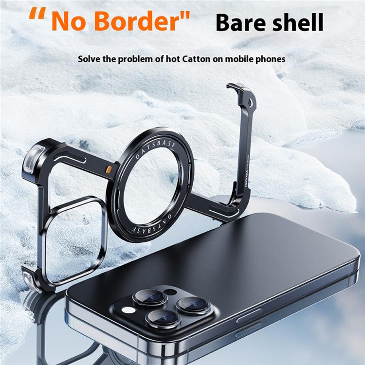 For iPhone 14 Pro Max Bumper Case Z-Shape Design Magnetic Boardless Phone Back Cover with Kickstand - TechGearPal