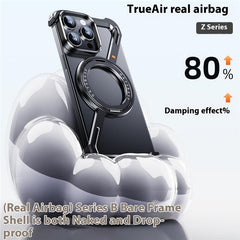For iPhone 14 Pro Max Bumper Case Z-Shape Design Magnetic Boardless Phone Back Cover with Kickstand - TechGearPal