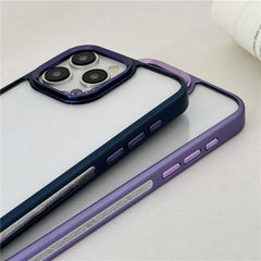 For iPhone 15 Pro Max Clear Phone Case Electroplating Edge PC Acrylic Back Cover - TechGearPal