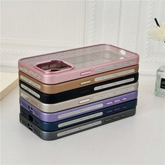 For iPhone 15 Pro Max Clear Phone Case Electroplating Edge PC Acrylic Back Cover - TechGearPal