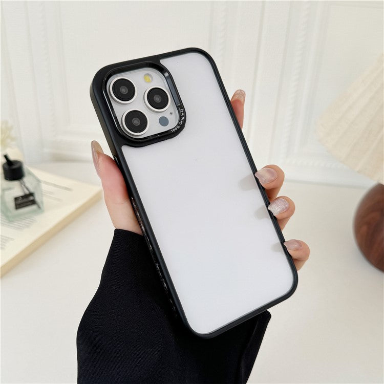 For iPhone 15 Pro Max Clear Phone Case Electroplating Edge PC Acrylic Back Cover - TechGearPal