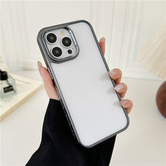 For iPhone 15 Pro Max Clear Phone Case Electroplating Edge PC Acrylic Back Cover - TechGearPal