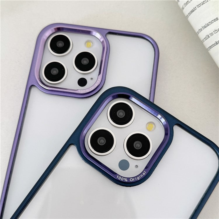 For iPhone 14 Pro Max Clear Phone Case Electroplating Edge PC Acrylic Back Cover - TechGearPal