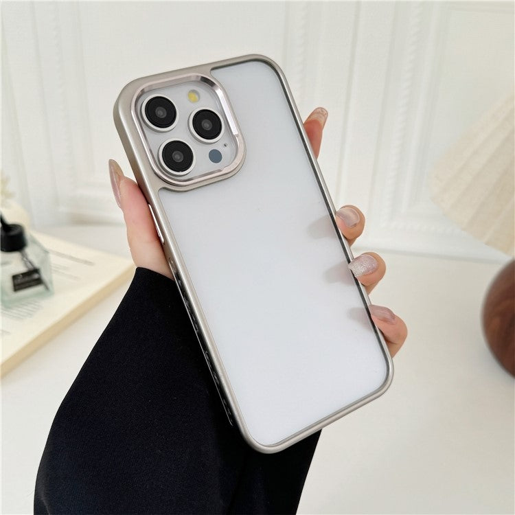 For iPhone 14 Pro Max Clear Phone Case Electroplating Edge PC Acrylic Back Cover - TechGearPal