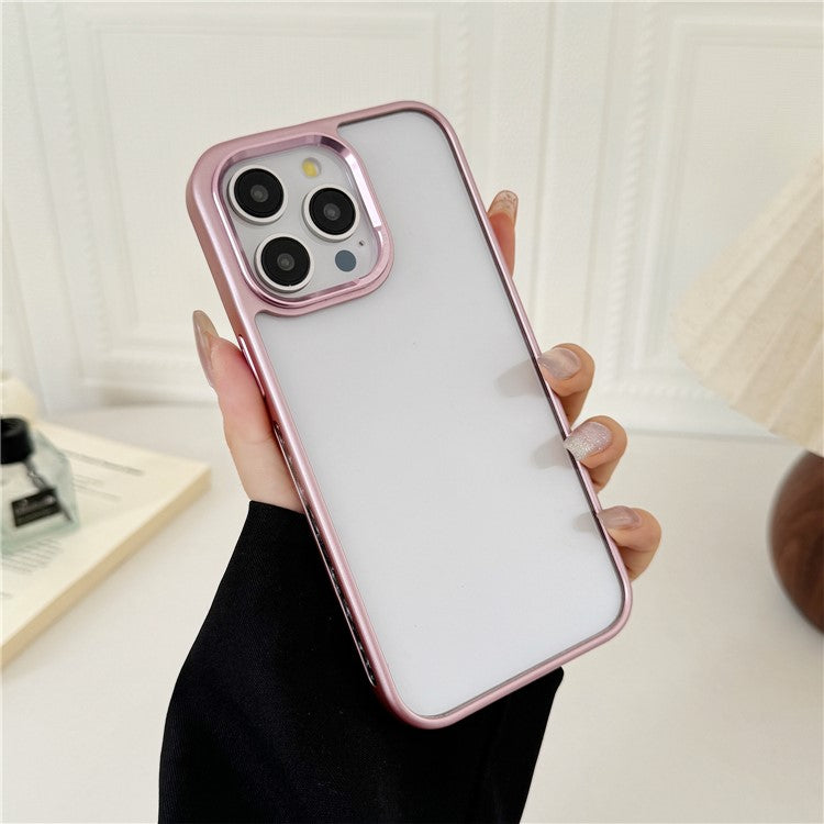 For iPhone 14 Pro Clear Phone Case Electroplating Edge PC Acrylic Back Cover - TechGearPal
