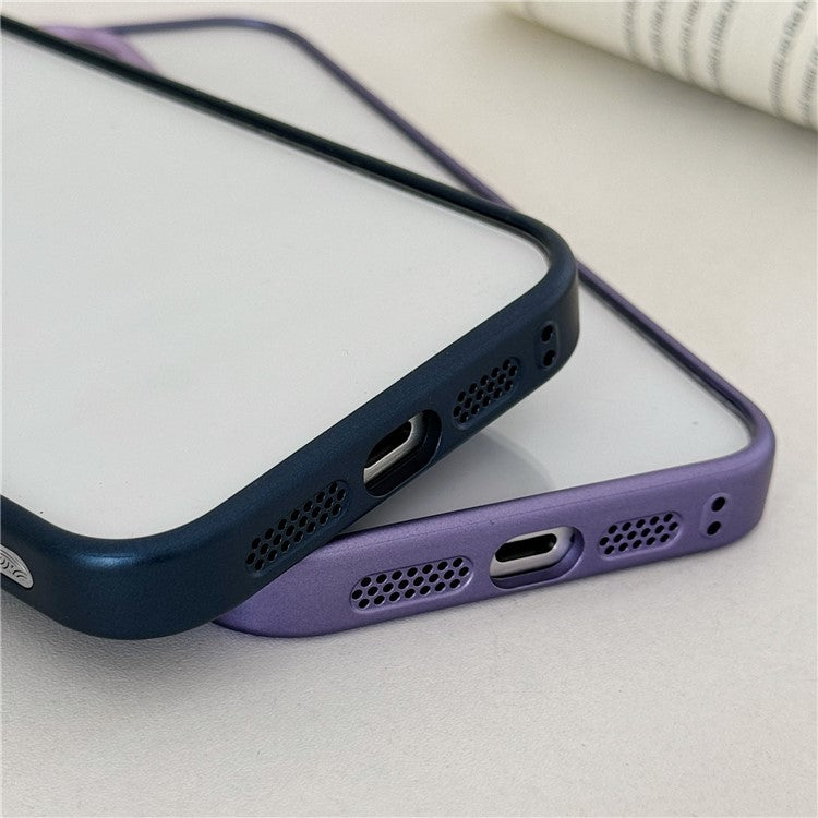 For iPhone 14 Pro Clear Phone Case Electroplating Edge PC Acrylic Back Cover - TechGearPal