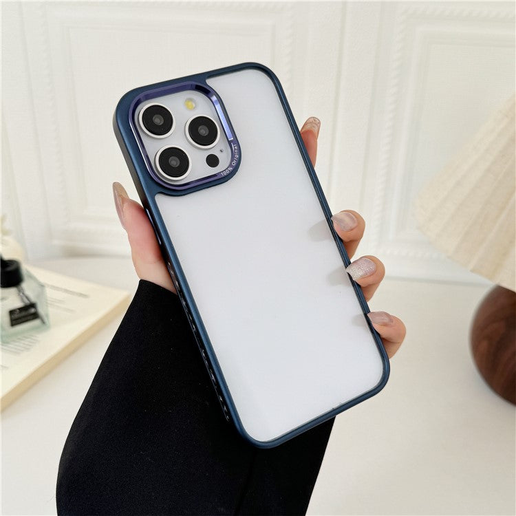 For iPhone 14 Pro Clear Phone Case Electroplating Edge PC Acrylic Back Cover - TechGearPal