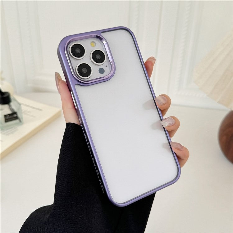 For iPhone 14 Pro Clear Phone Case Electroplating Edge PC Acrylic Back Cover - TechGearPal