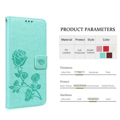 For iPhone 14 Pro Max Case Rose Pattern Leather Wallet Phone Cover with Strap - TechGearPal